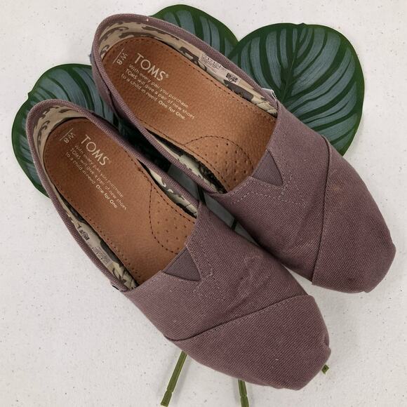 Toms Dark Gray Classic Canvas Alpargata Slip On Lightweight Loafer Flats Shoes - Picture 6 of 12